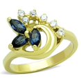 thumbnail image 1 of Women IP Gold Stainless Steel Ring with Top Grade Crystal in Montana - Size 9, 1 of 1