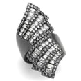 thumbnail image 1 of Women IP Light Black Stainless Steel Ring with AAA Grade CZ in Clear - Size 7, 1 of 1
