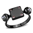 thumbnail image 1 of Women IP Light Black Stainless Steel Ring with Synthetic in Gray - Size 9, 1 of 1