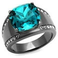 thumbnail image 1 of Women IP Light Black Stainless Steel Ring with Top Grade Crystal in Blue Zircon - Size 5, 1 of 1