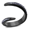 thumbnail image 1 of Women IP Light Black Stainless Steel Ring with Top Grade Crystal in Tanzanite - Size 5, 1 of 1