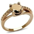 thumbnail image 1 of Women IP Rose Gold Brass Ring with AAA Grade CZ in Metallic Light Gold - Size 5.5, 1 of 1