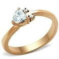 thumbnail image 1 of Women IP Rose Gold Stainless Steel Ring with AAA Grade CZ in Clear - Size 8, 1 of 1