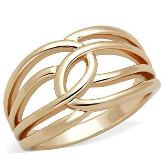 Women IP Rose Gold Stainless Steel Ring with No Stone in No Stone - Size 10
