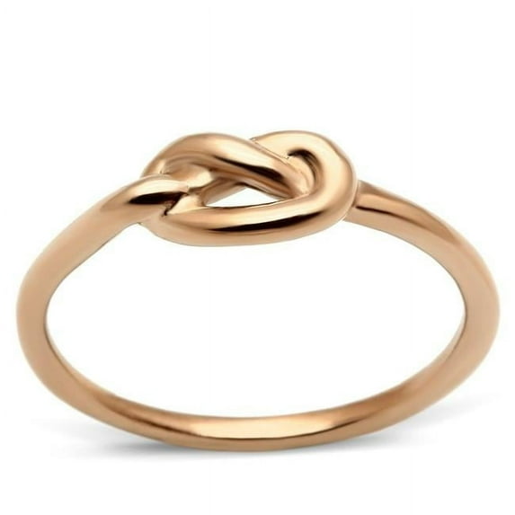 Women IP Rose Gold Stainless Steel Ring with No Stone in No Stone - Size 7