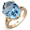 thumbnail image 1 of Women IP Rose Gold Stainless Steel Ring with Synthetic in London Blue - Size 7, 1 of 1