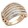 thumbnail image 1 of Women IP Rose Gold Stainless Steel Ring with Top Grade Crystal in Clear - Size 6, 1 of 1