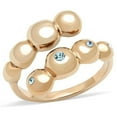 thumbnail image 1 of Women IP Rose Gold Stainless Steel Ring with Top Grade Crystal in Sea Blue - Size 8, 1 of 1