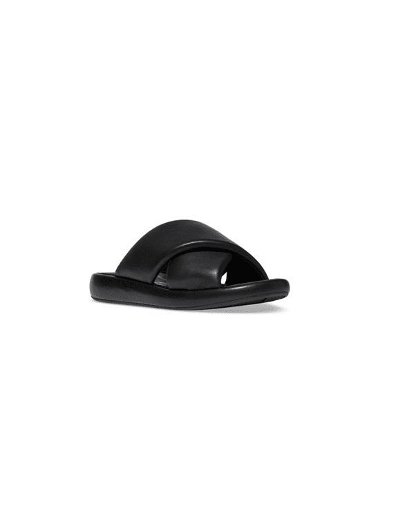 Women IQUSHION D-Luxe Padded Leather Cross Slides