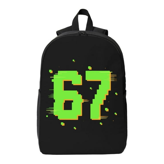 Women Ice Cream 67 School Bag for School and Travel, Six Seven 6 7 Two-Way Zippers Breathable Shoulder Straps, Backpack with Side Pocket 100 Day for School - Teen Unisex