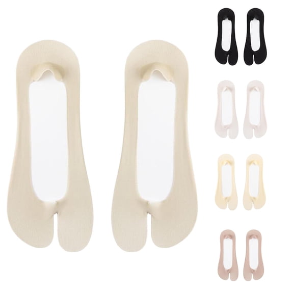 Women IceâSilk SplitâToe NoâShow Socks, Nonâ LowâCut Invisible Tabi Boat Socks Thin Breathable Liner Socks for Flats