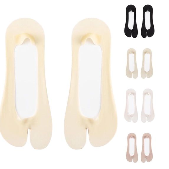 Women IceâSilk SplitâToe NoâShow Socks, Nonâ LowâCut Invisible Tabi Boat Socks Thin Breathable Liner Socks for Flats