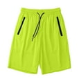 thumbnail image 1 of Women Ice Silk Sweat Shorts Stretch Quick Dry Running Yoga Short Pants Lightweight Drawstring Jogging Sweatpants with Zipper Pockets, 1 of 6