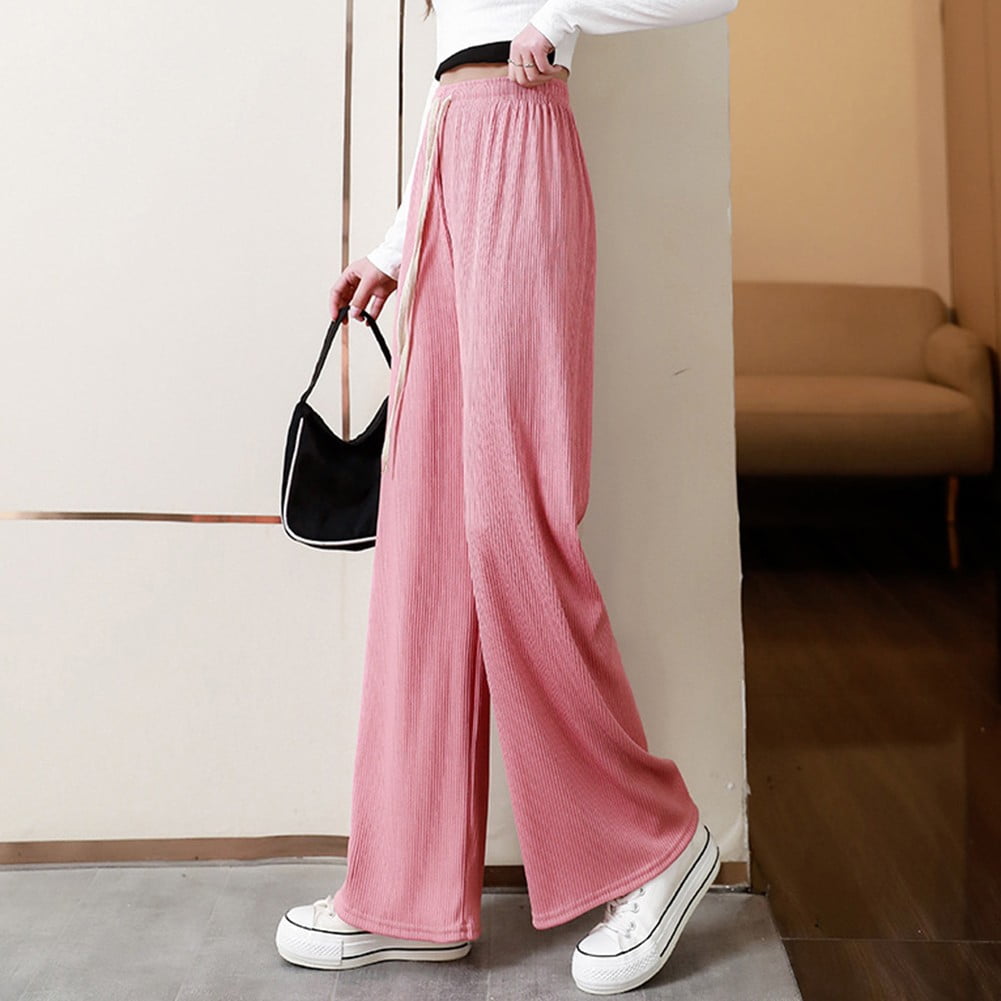 【LOOKPLE】関税込★Look Summer Wybird Real Ice Wide Pants Women-Ice-Silk-Wide-Leg-Pants-