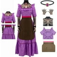 thumbnail image 1 of Women Imelda  Shirt Dress Apron Mama Imelda Hector Elegant Purple Skeleton Dress, 1 of 7