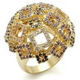 thumbnail image 1 of Women Imitation Gold Brass Ring with AAA Grade CZ in Multi Color - Size 8, 1 of 1