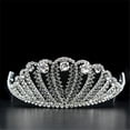 thumbnail image 1 of Women Imitation Rhodium Brass Tiaras & Hair Clip with Top Grade Crystal in Clear, 1 of 1