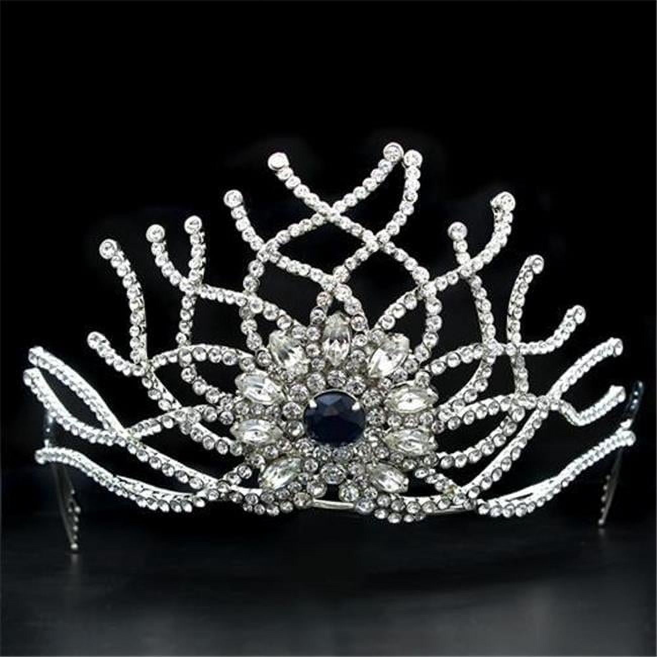 Women Imitation Rhodium Brass Tiaras & Hair Clip with Top Grade Crystal in Montana