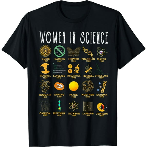 Women In Science T-Shirt Black 4X-Large