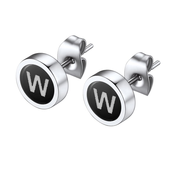 Clearance Women Initial Stud Earrings Stainless Steel Letter W Earrings Birthday Valentines Day Jewelry Gifts Girlfriend Wife Her Age Ideas