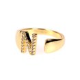 thumbnail image 1 of Women Initial Letter Ring Adjustable Gold Plated Diamond Accent Personalized Alphabetical Jewelry Gift For Her, 1 of 2