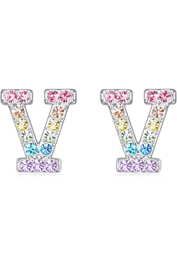 Women Initial Letter Stud Earrings,Alphabet Number Earrings Gifts Jewelry For Women[Z5135]