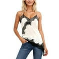 thumbnail image 1 of Women Inner Tank Tops Sleeveless Lace Trim Vest Camisole Shirts BK2 XS, 1 of 4