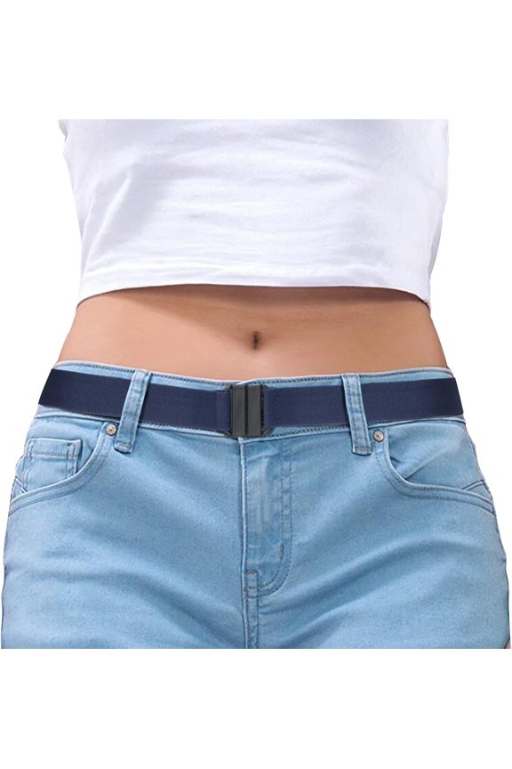 Women Invisible Belt, Comfortable Adjustable Stretch No Show Belt with Flat Buckle
