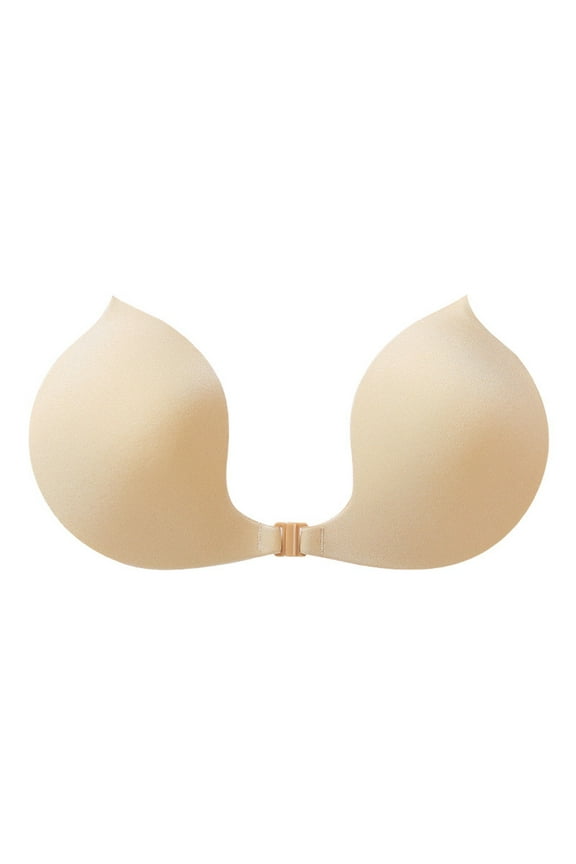 Women Invisible Lift Sticky Bra Breathable Strapless Front Button Bra Adhesive Push Up Silicone Bras For Wedding Party Backless Dress