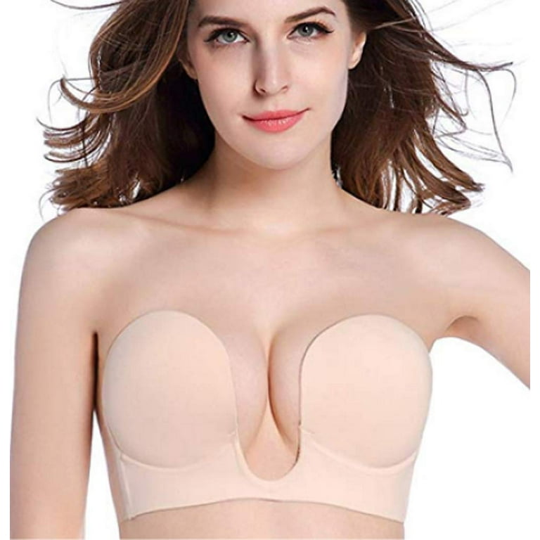 Women Invisible Push Up Bra Self-Adhesive Silicone Sticky Tube Top Strapless  Reusable Seamless Bralette 