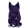 thumbnail image 1 of Women Invisible Wire Hair Extensions Hidden No Clip Natural Hair Extensions Long Soft Silky Straight Curly Hairpiece Wavy Hidden Hair Extension Synthetic Hairpieces 18-22 inch Hairpiece, 1 of 8