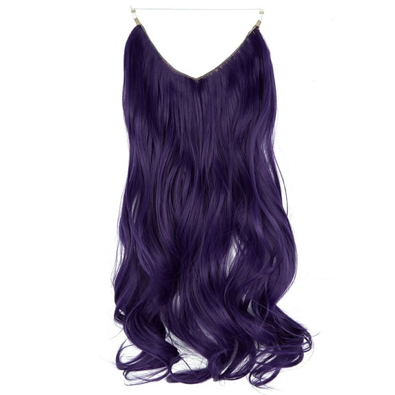 Women Invisible Wire Hair Extensions Hidden No Clip Natural Hair Extensions Long Soft Silky Straight Curly Hairpiece Wavy Hidden Hair Extension Synthetic Hairpieces 18-22 inch Hairpiece
