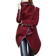 thumbnail image 1 of Women Irregular Bow Zippers Sleeve Long Warm Coat Wool Jacket Windbreaker Ladies Jackets Outerwear Women Juniors Casual Jackets of Jacket Women Jacket Warm Leather Jacket Women under 30 Womens Leather, 1 of 7