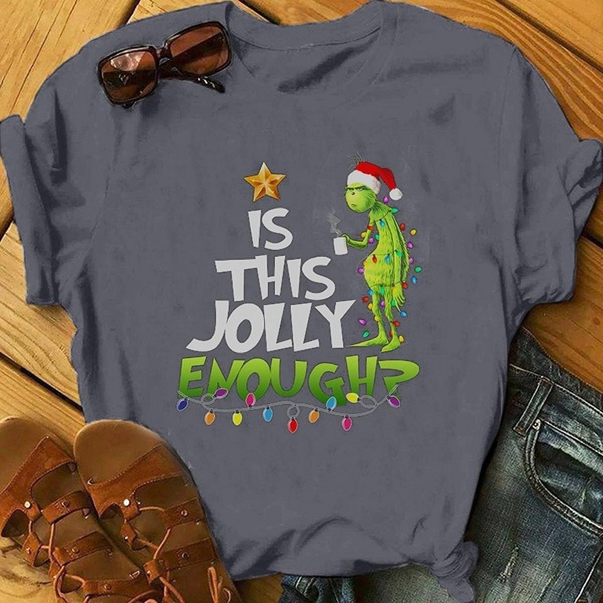 Funny Grinch Christmas Is This Jolly Enough Mug Gift - Teeholly