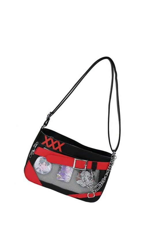 Women Ita Bag Badge Display Crossbody Messenger Bag Anime Aesthetic Shoulder Bag for Fashionable Teens