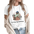 thumbnail image 1 of Women Its Past My Bedtime Sleepy Bear Graphic Fun Tees Tops Round Neck Cotton T-Shirt White S-5XL, 1 of 5