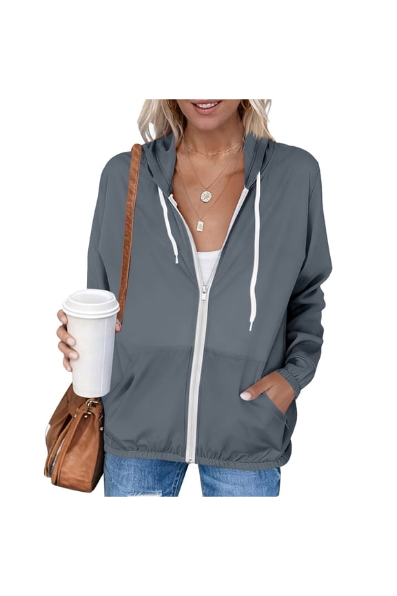 Women Jacket, 2026 New Long Sleeve Lightweight Breathable UPF Sun Protection Jacket with Double Pockets and Zippered Front, Perfect for Spring, Summer, and Fall.