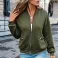 thumbnail image 1 of Women Jacket Outdoor Baeitkot Women Solid Color Jacket Outdoor Loose with Pocket Coat Army Green M, 1 of 6