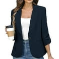 thumbnail image 1 of Women Jacket Solid Blazers For Women Business Casual 3/4 Sleeve Lapel Open Front Suit Jacket Work Blazer With Pockets Jackets for Women Sweatshirt for Women Open Front Cardigan for Women, 1 of 8