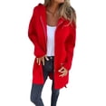 thumbnail image 1 of Women Jacket Windbreaker Style Hooded Zippered Pockets Solid Color Zipper Closure Thermal Long-Sleeved Biking Hiking Workout Spring Fall Winter Coat, 1 of 7