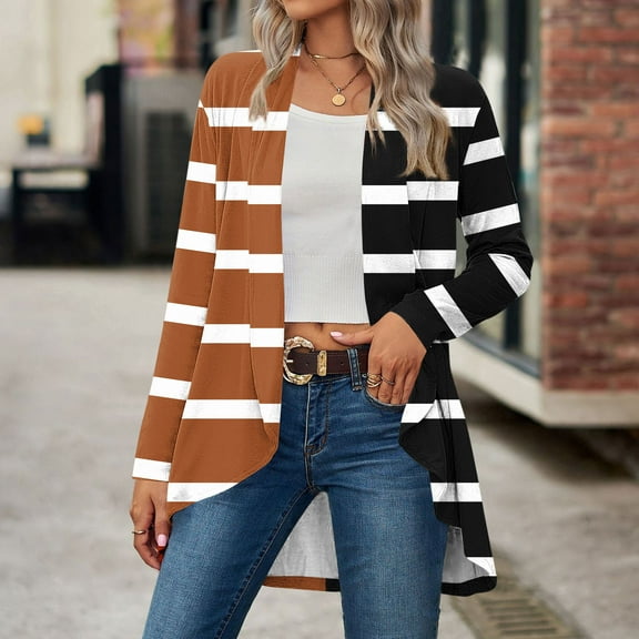 Women Jacket Women Fashion Casual Solid Color Loose Long Sleeve Cardigan Coat Tops Jackets for Women Sweatshirt for Women Open Front Cardigan for Women