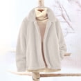 thumbnail image 1 of Women Jacket Women Solid Fall And Winter Casual Long Sleeve Refutation Faux Fleece Outerwear Coat With Pocket Jackets for Women Trendy Womens Sweatshirt Fall Coats Cute Sweatshirts, 1 of 6