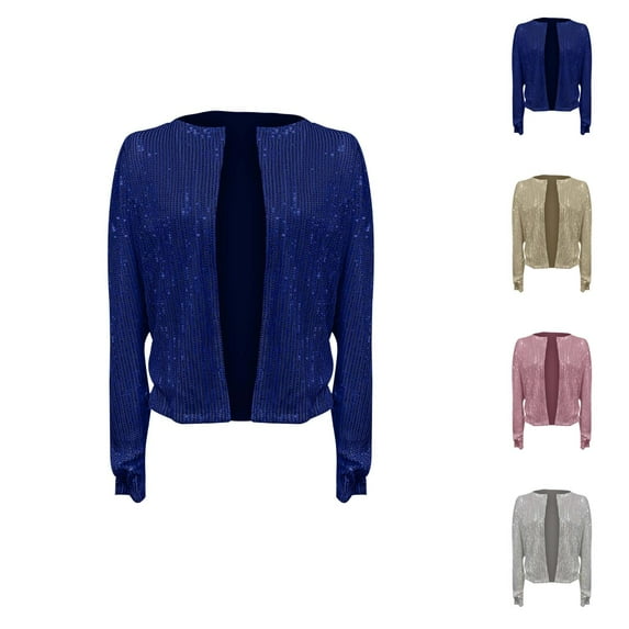 Women Jackets Fall Jacket Women's High-Quality Sequin Vest - Solid Color Stand Collar Short Jacket, Versatile Autumn Winter Outerwear