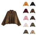 thumbnail image 1 of Women Jackets Fall Jacket Women's Oversized Suede Jacket - Spring Lapel Coat Casual Long Sleeves, Streetwear Outerwear, 1 of 3