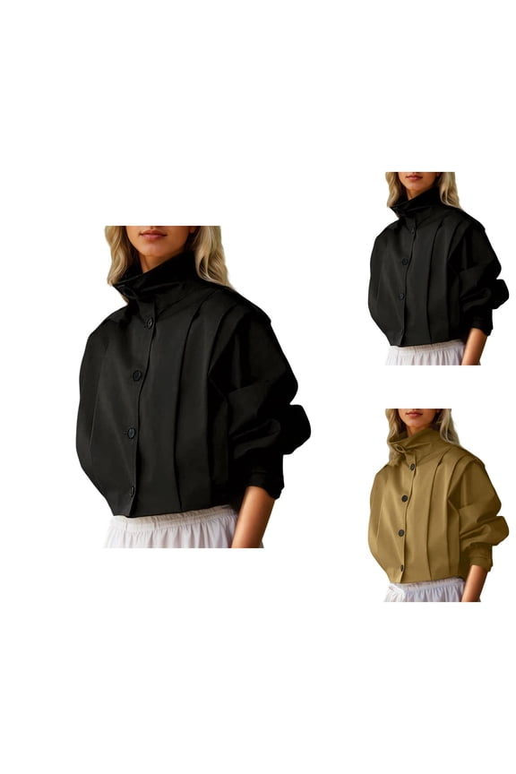 Women Jackets Lightweight Jacket Women Women's Denim Jacket Stylish Casual Long Sleeve - Lapel Jacket With Pleated Design, Everyday Wear Outerwear