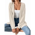 thumbnail image 1 of Women Jackets Solid Color Long Sleeve Open Front Regular Jacket Apricot M, 1 of 7