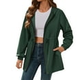 thumbnail image 1 of Women Jackets Spring Fall Windbreaker Hooded Outdoor Softshell Jacket Zip Up Lightweight Raincoat Sports Green S, 1 of 6