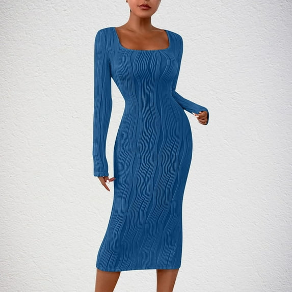Women Jacquard Knit Dresses Casual Long Sleeve Fall Winter Sweater Dress Soft Stretch Bodycon Midi Dress Dressed for Summer Womens Fall Dresses Casual Juniors Casual Dresses Long Casual Dress for