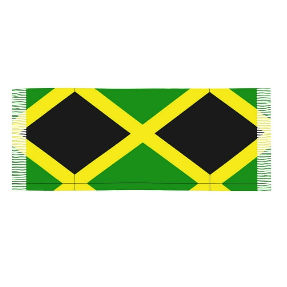 Women Jamaican Flag Scarfs Large Warm Soft Shawls Wraps