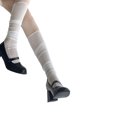 thumbnail image 1 of Women Japanese Solid Color Transparent Mesh Slouch Socks Stretchy See Through Lace Loose Pleated Middle Tube Calf Socks, 1 of 15